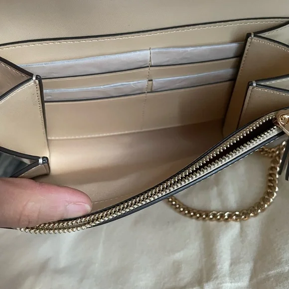 New, Emerson patent chain wallet crossbody soft serve color